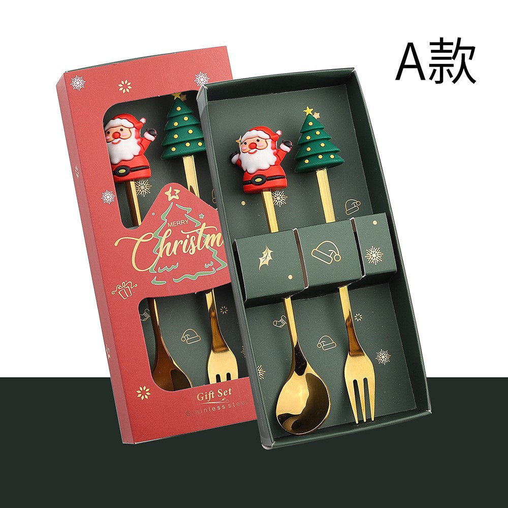 Custom Logo Christmas Stainless Steel Tableware Set | Premium Corporate Gifts and Promotional Gifts