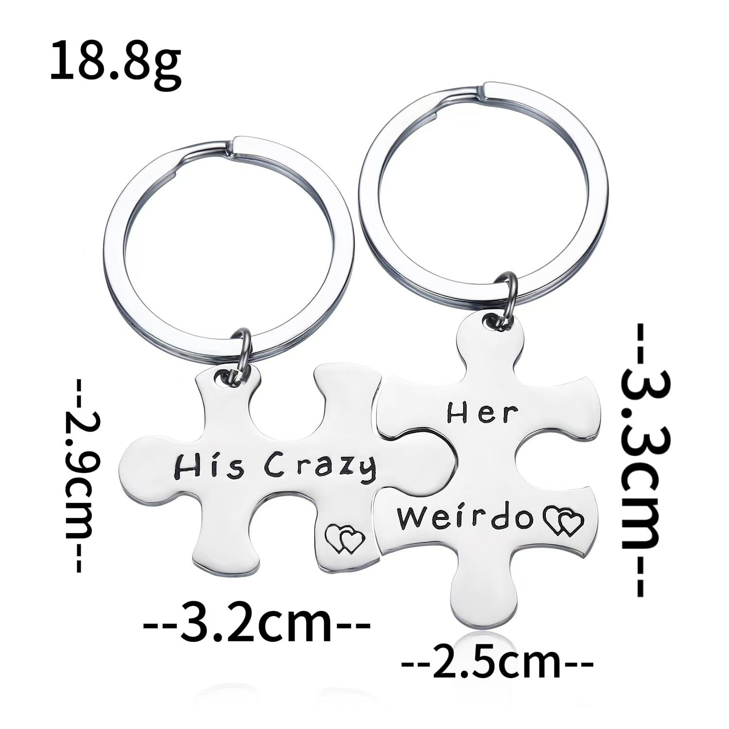 Custom Logo Stainless Steel Puzzle Charm Keychain | Premium Corporate Gifts and Promotional Gifts