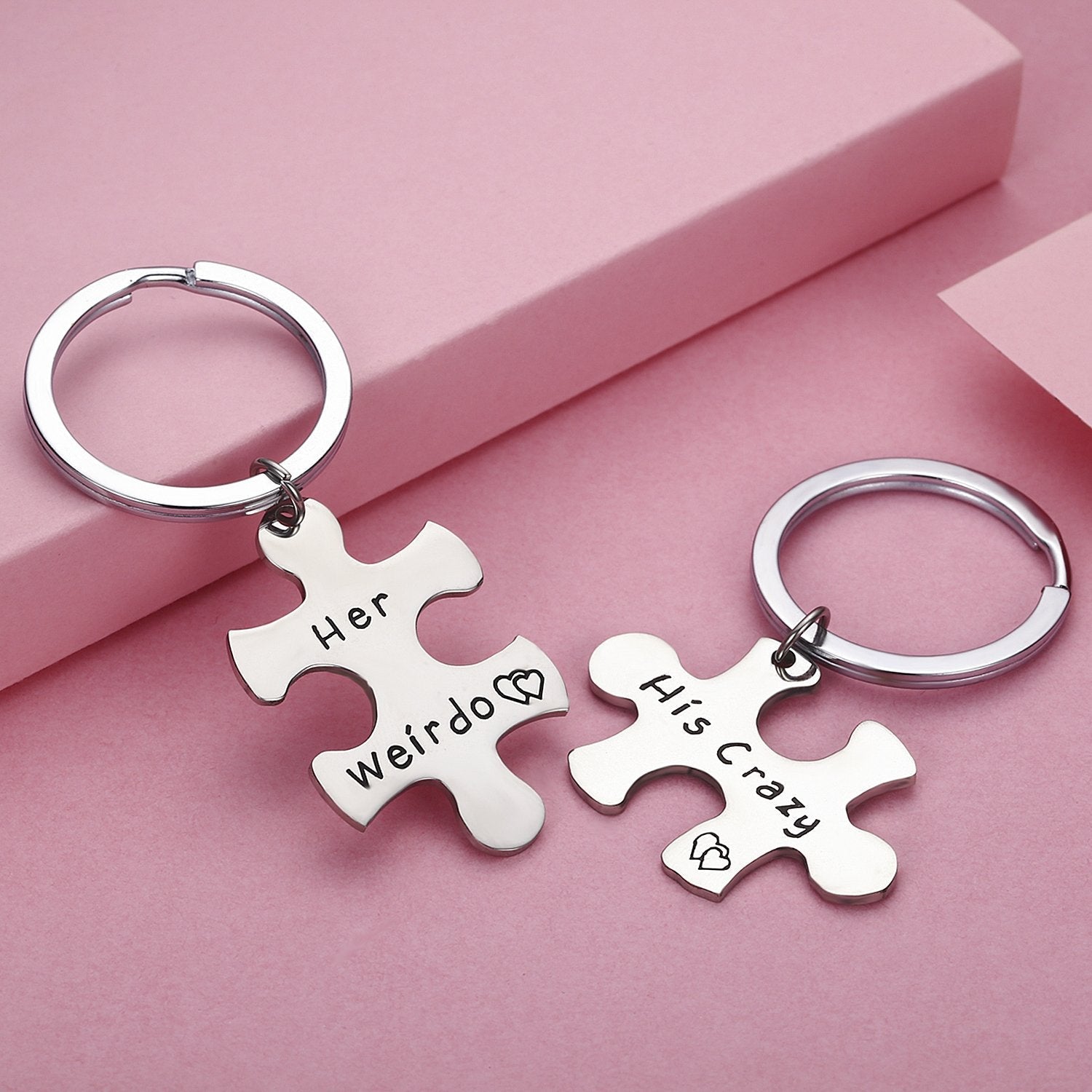 Custom Logo Stainless Steel Puzzle Charm Keychain | Premium Corporate Gifts and Promotional Gifts