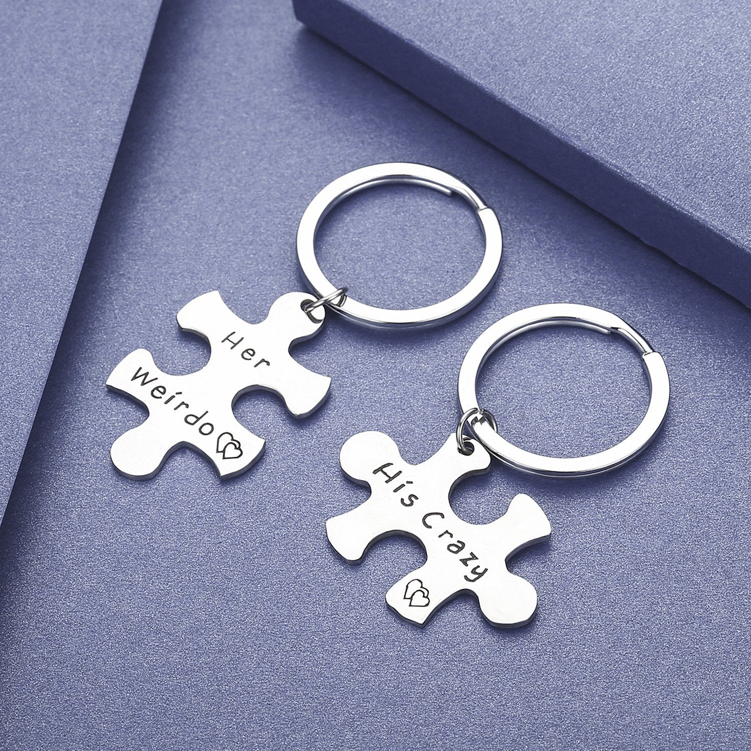 Custom Logo Stainless Steel Puzzle Charm Keychain | Premium Corporate Gifts and Promotional Gifts