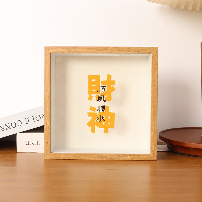 Custom Logo Three-dimensional square display frame piggy bank | Premium Corporate Gifts and Promotional Gifts