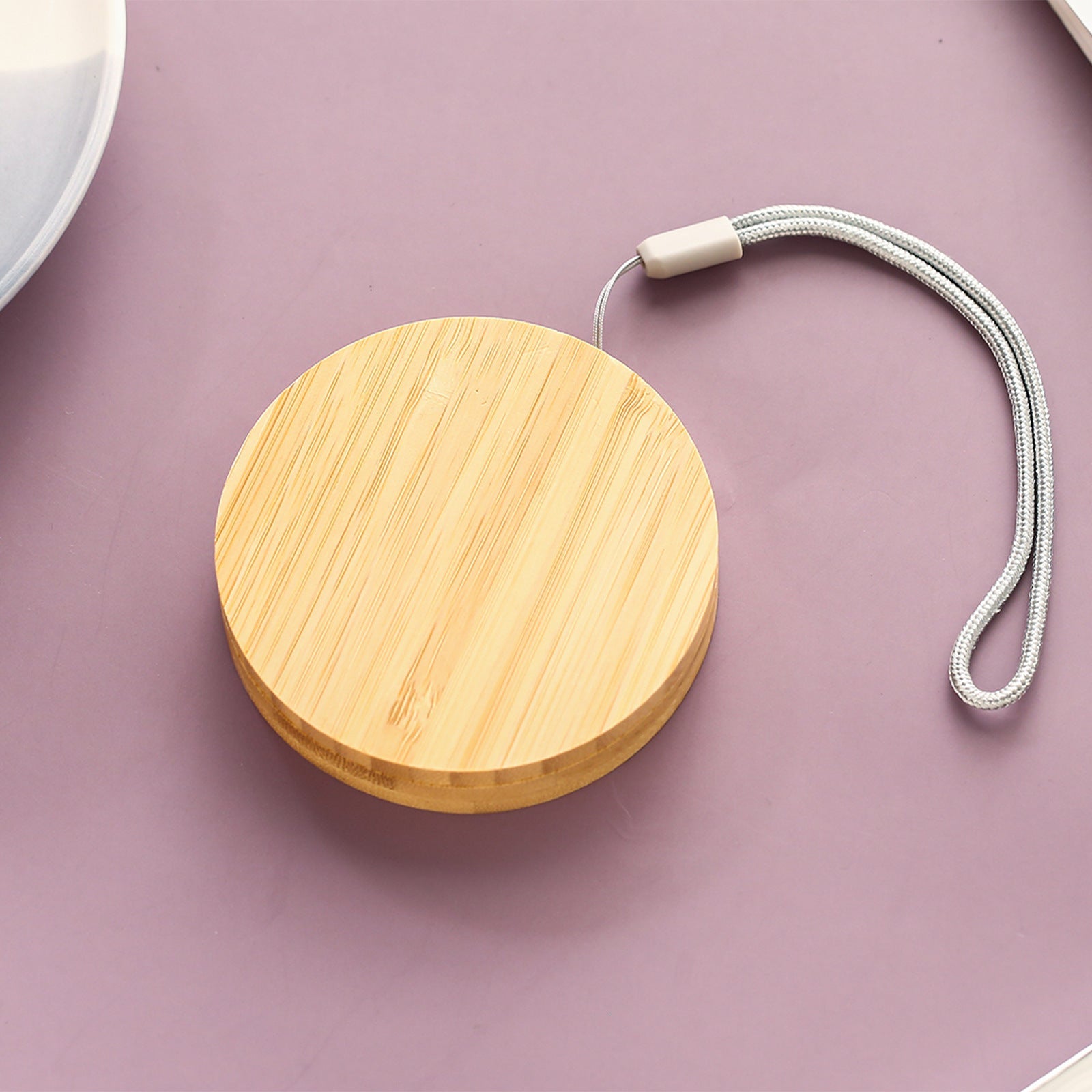 Custom Logo Round Bamboo Wood Wheat Environmental Protection Charging Cable Set | Premium Corporate Gifts and Custom Gifts