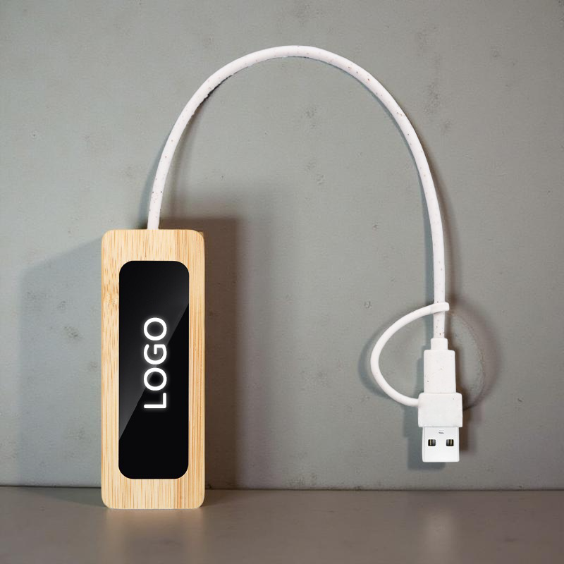 Custom Logo Fast charging environmentally friendly bamboo and wood data cable | Premium Corporate Gifts and Promotional Gifts