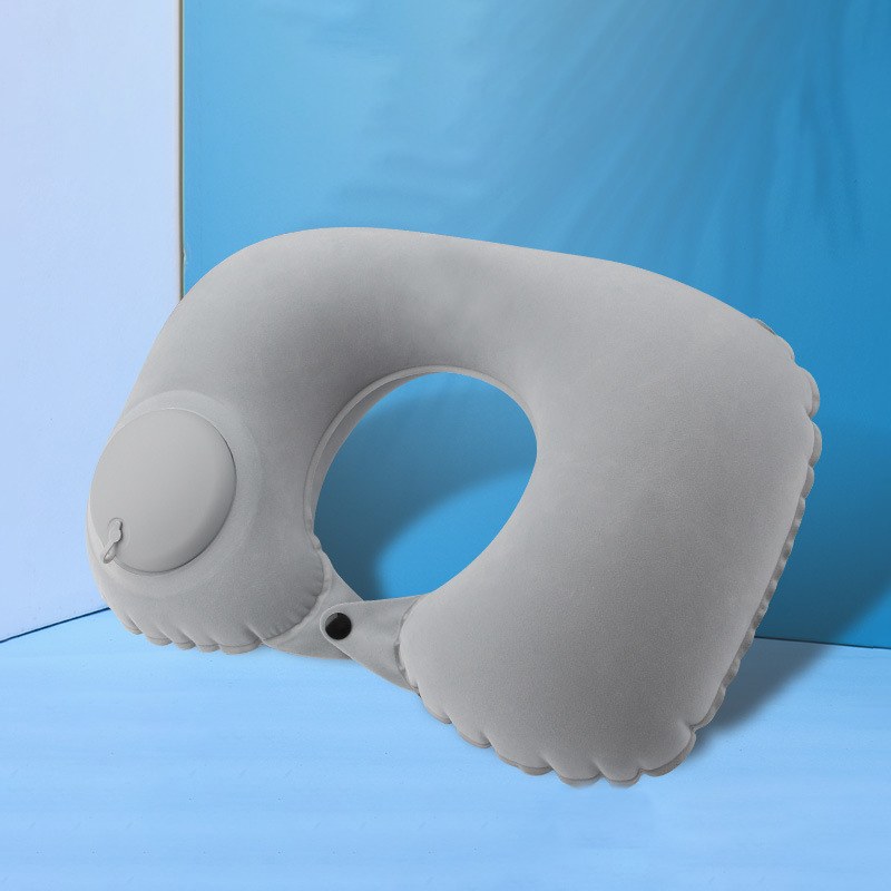 Custom Logo Press-type inflatable neck pillow (flocking) | Premium Corporate Gifts and Promotional Gifts