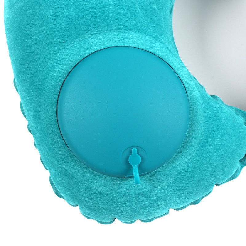 Custom Logo Press-type inflatable neck pillow (flocking) | Premium Corporate Gifts and Promotional Gifts