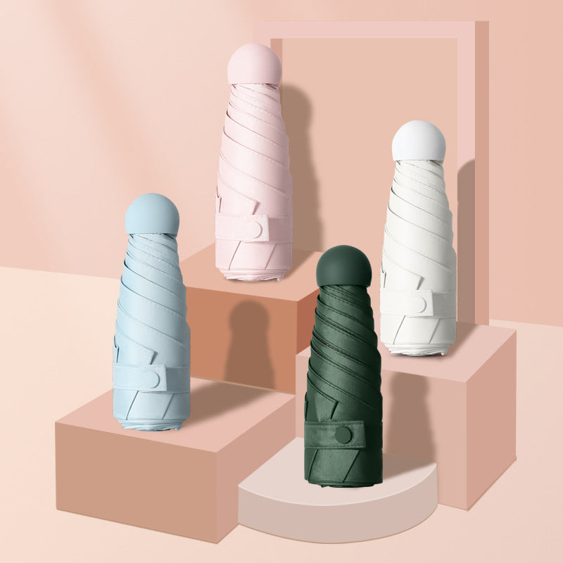 Custom Logo Folding Sunny Rain Capsule Umbrella | Premium Corporate Gifts and Promotional Gifts