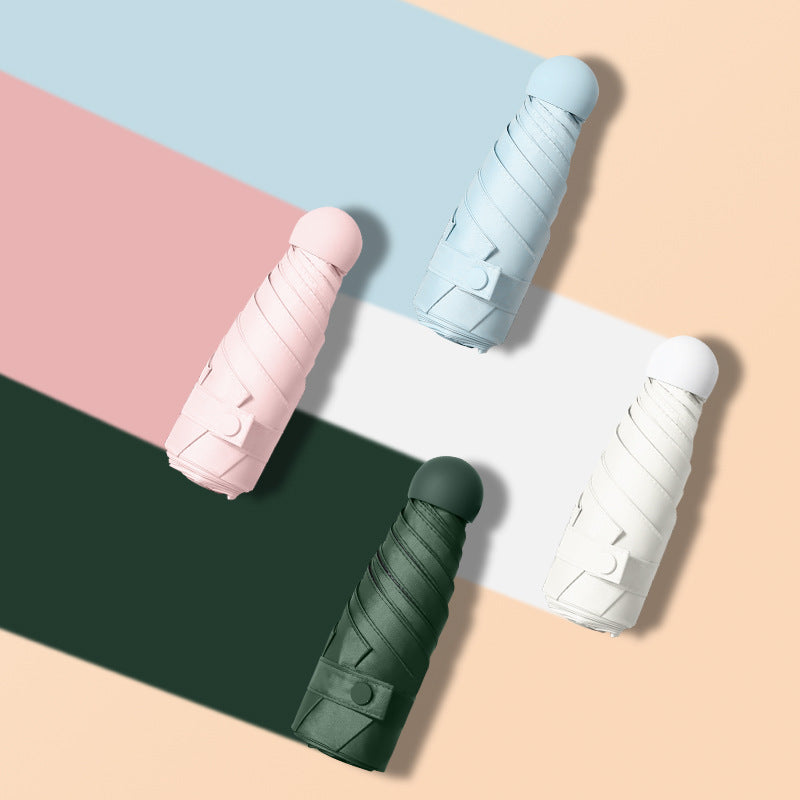 Custom Logo Folding Sunny Rain Capsule Umbrella | Premium Corporate Gifts and Promotional Gifts