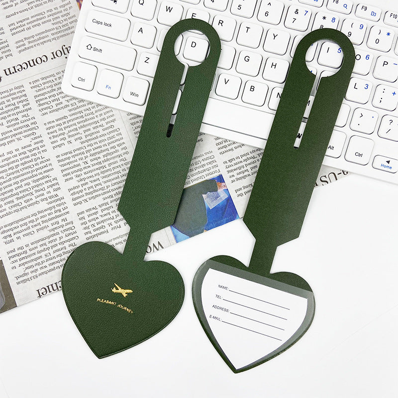 Custom Logo Leather heart-shaped luggage tag | Premium Corporate Gifts and Custom Gifts