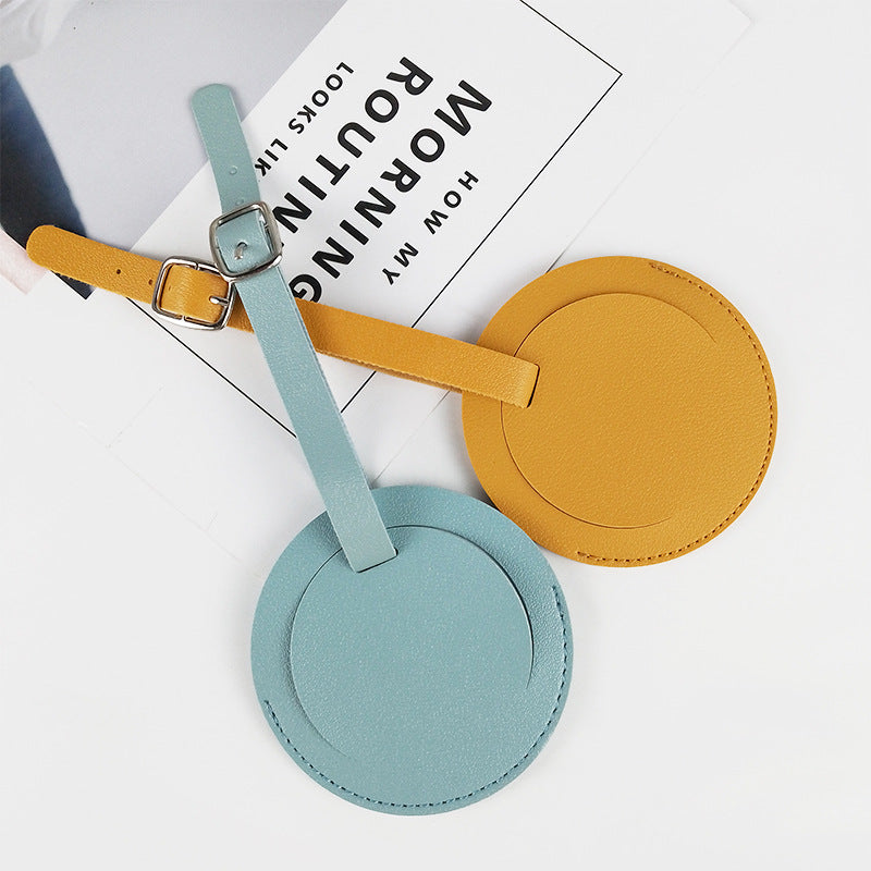 Custom Logo PU leather round luggage tag | Premium Corporate Gifts and Promotional Gifts