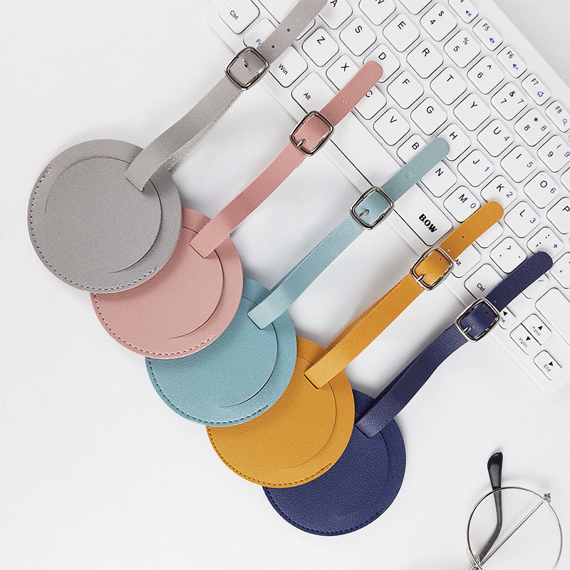 Custom Logo PU leather round luggage tag | Premium Corporate Gifts and Promotional Gifts