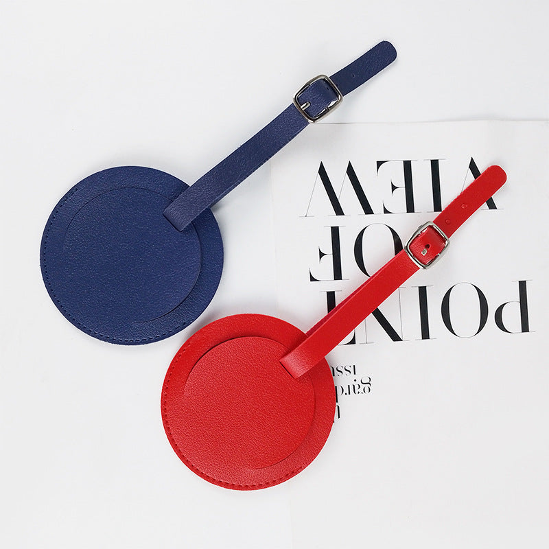 Custom Logo PU leather round luggage tag | Premium Corporate Gifts and Promotional Gifts