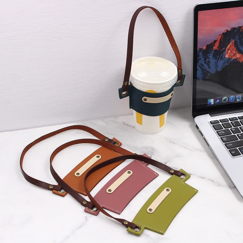 Custom Logo Leather Drink Cup Sleeve | Premium Corporate Gifts and Custom Gifts
