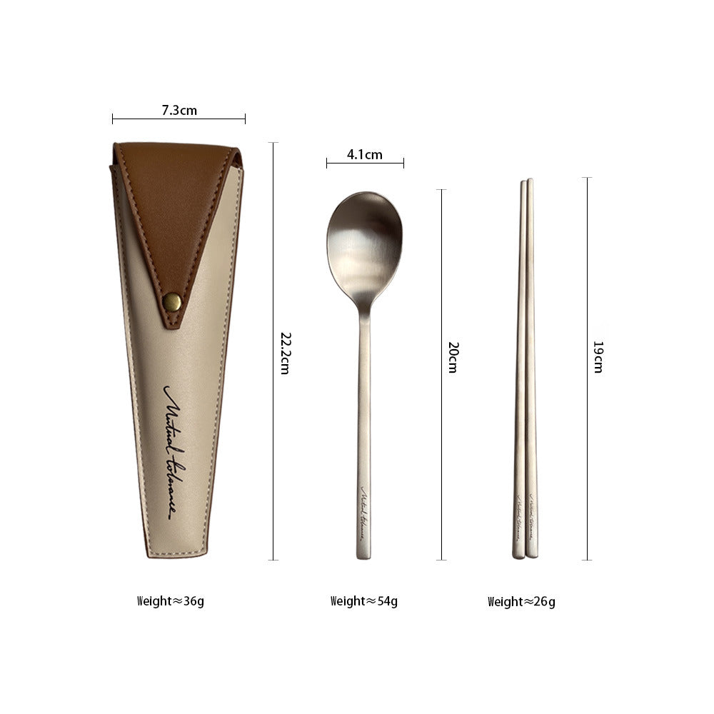 Textured Leather Portable Cutlery Set, view 5 of 5