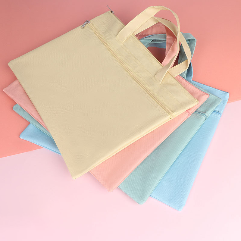 Custom Logo Candy-colored double-layer zippered document bag | Premium Corporate Gifts and Promotional Gifts
