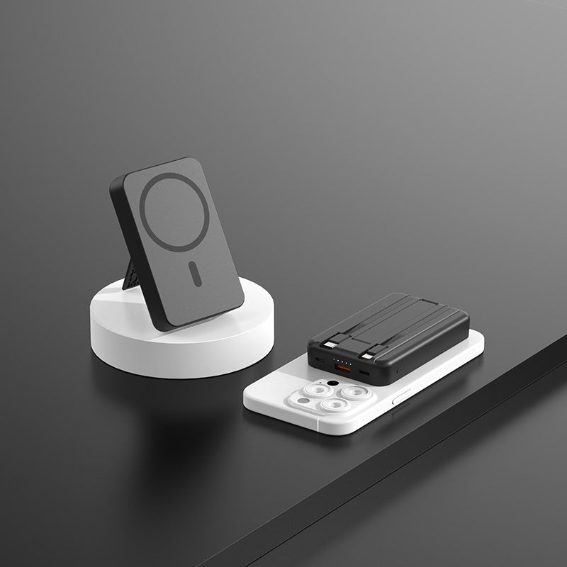 Custom Logo Magnetic Self-Brought Dual-Wire Power Bank | Premium Corporate Gifts and Promotional Gifts