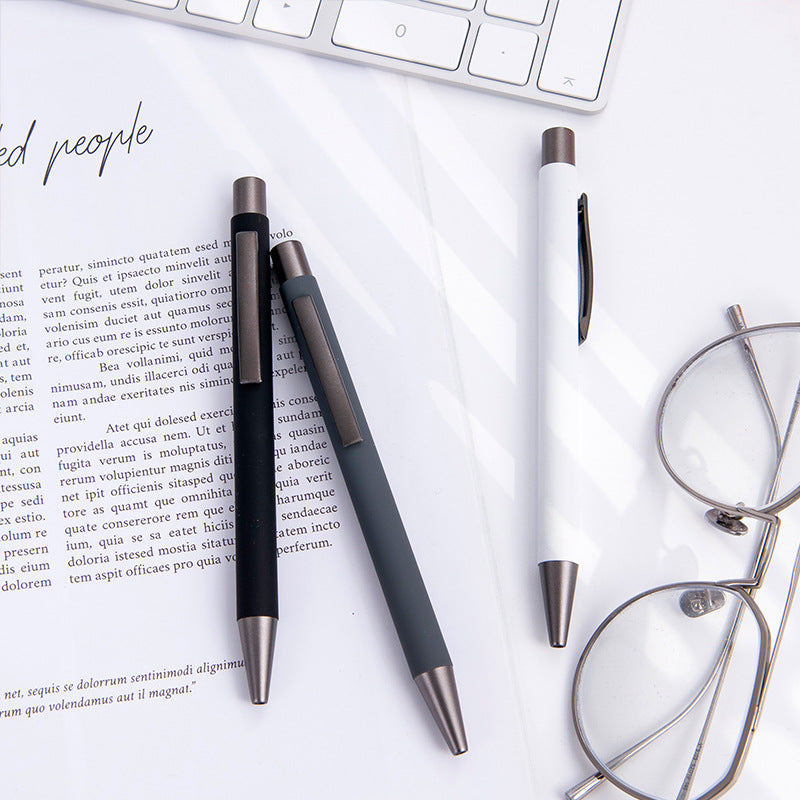 Custom Logo Metal Pressing Rubber Advertising Pen | Premium Corporate Gifts and Promotional Gifts