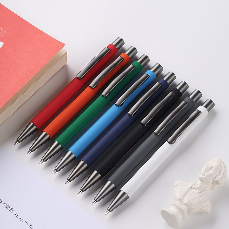 Custom Logo Metal Pressing Rubber Advertising Pen | Premium Corporate Gifts and Promotional Gifts