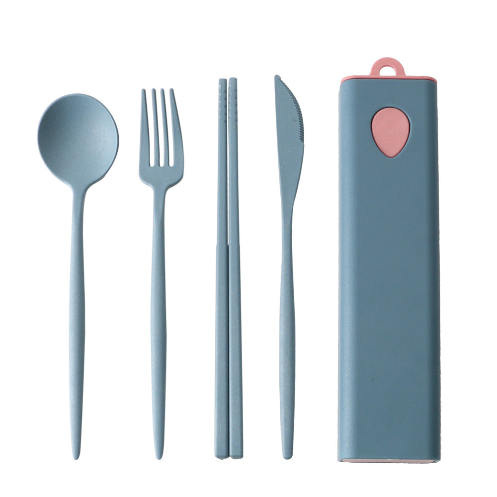 Custom Logo Candy-colored wheat straw knife and fork four-piece set | Premium Corporate Gifts and Promotional Gifts