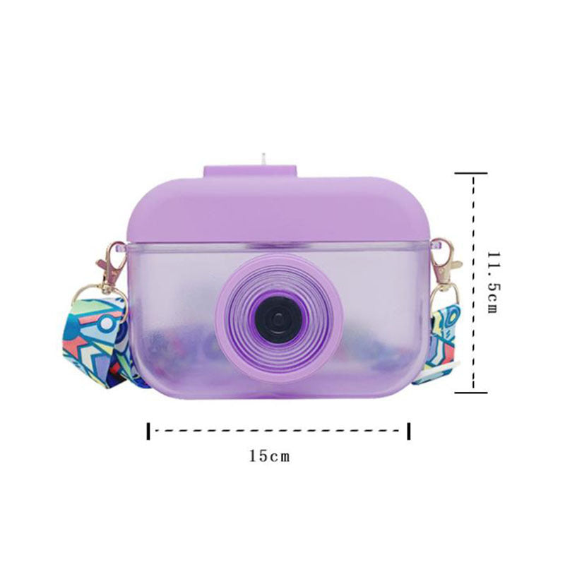 Custom Logo Cute camera-shaped straw bottle | Premium Corporate Gifts and Promotional Gifts