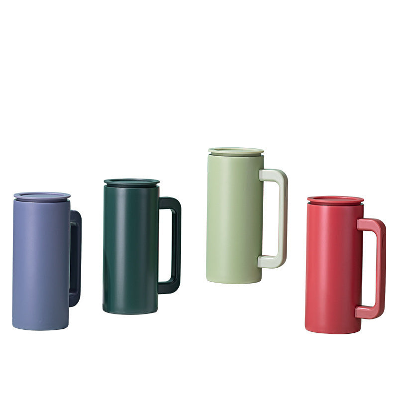 Custom Logo Textured Frosted Handle Vacuum Coffee Cup | Premium Corporate Gifts and Custom Gifts