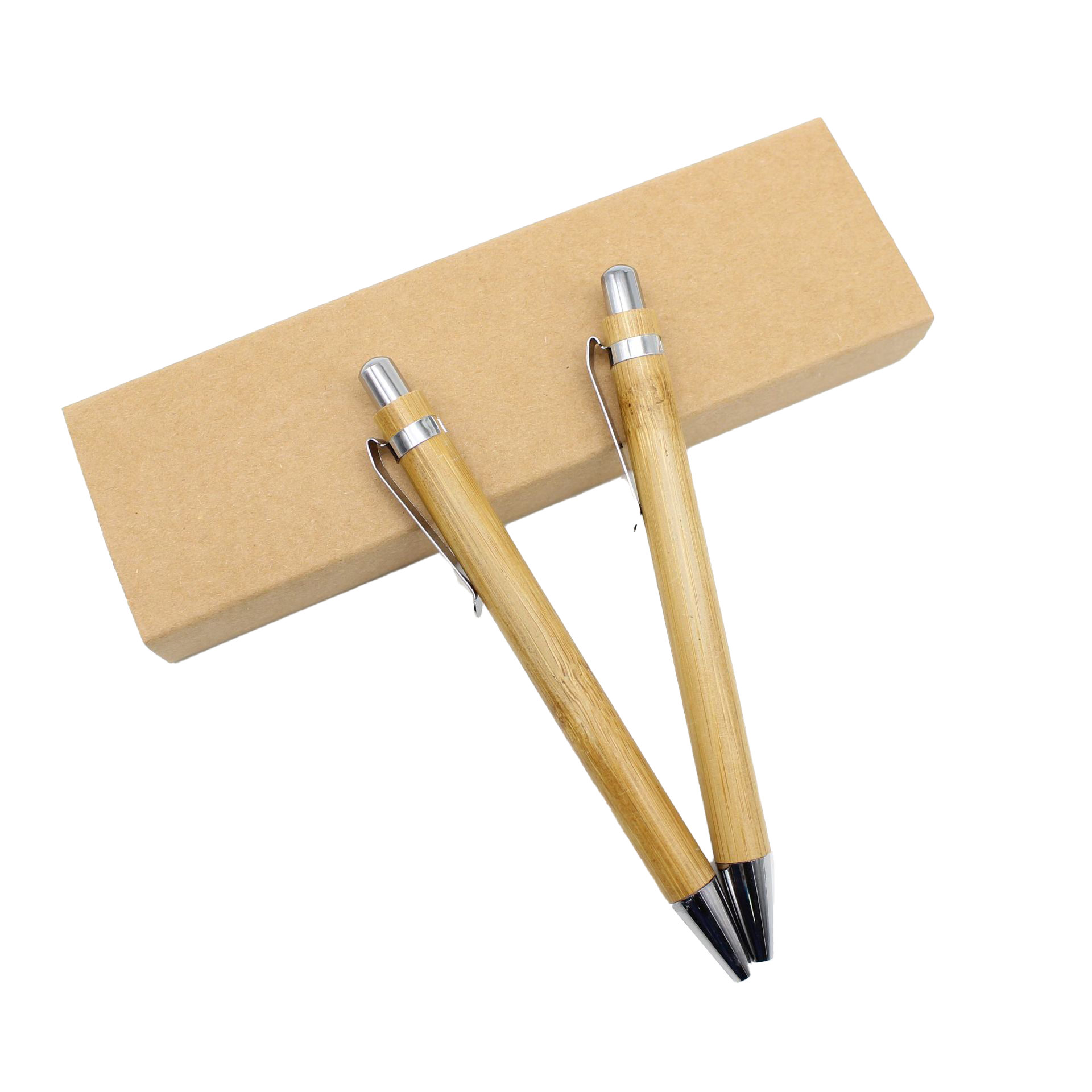 Custom Logo Simple bamboo and wood pen two-piece set | Premium Corporate Gifts and Promotional Gifts