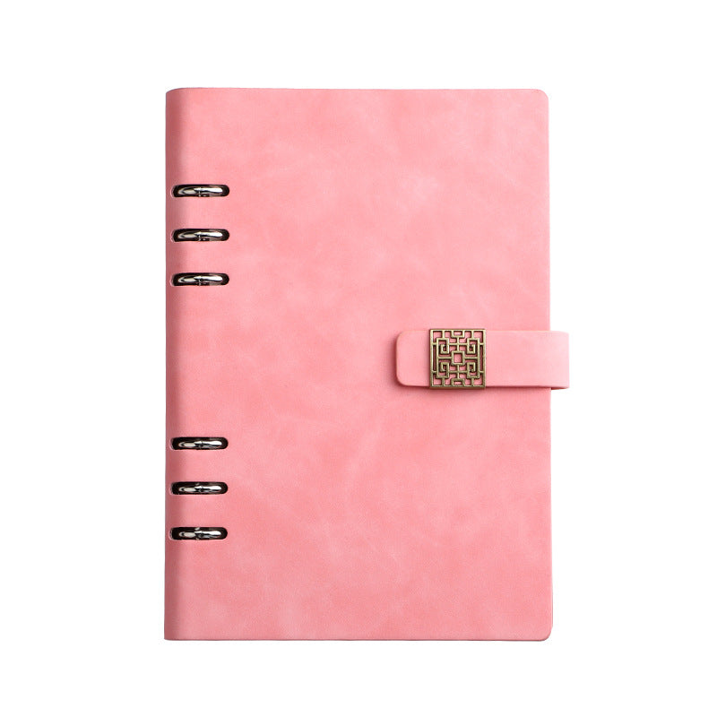 Custom Logo A5 Loose-leaf Metal Buckle Conference Notebook | Premium Corporate Gifts and Promotional Gifts