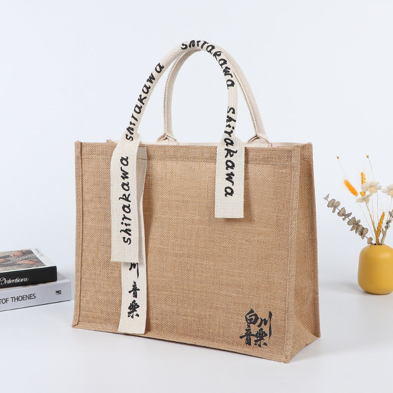 Custom Logo Vintage linen tote bag | Premium Corporate Gifts and Promotional Gifts