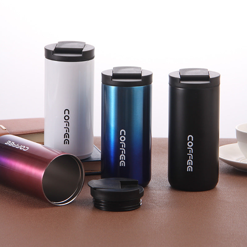 Custom Logo Double-layer direct drinking coffee cup car leisure thermos cup | Premium Corporate Gifts and Custom Gifts