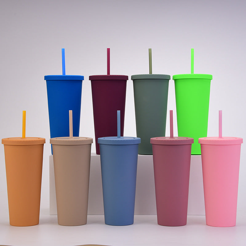 Custom Logo AS Double-layer Straw Cup | Premium Corporate Gifts and Promotional Gifts