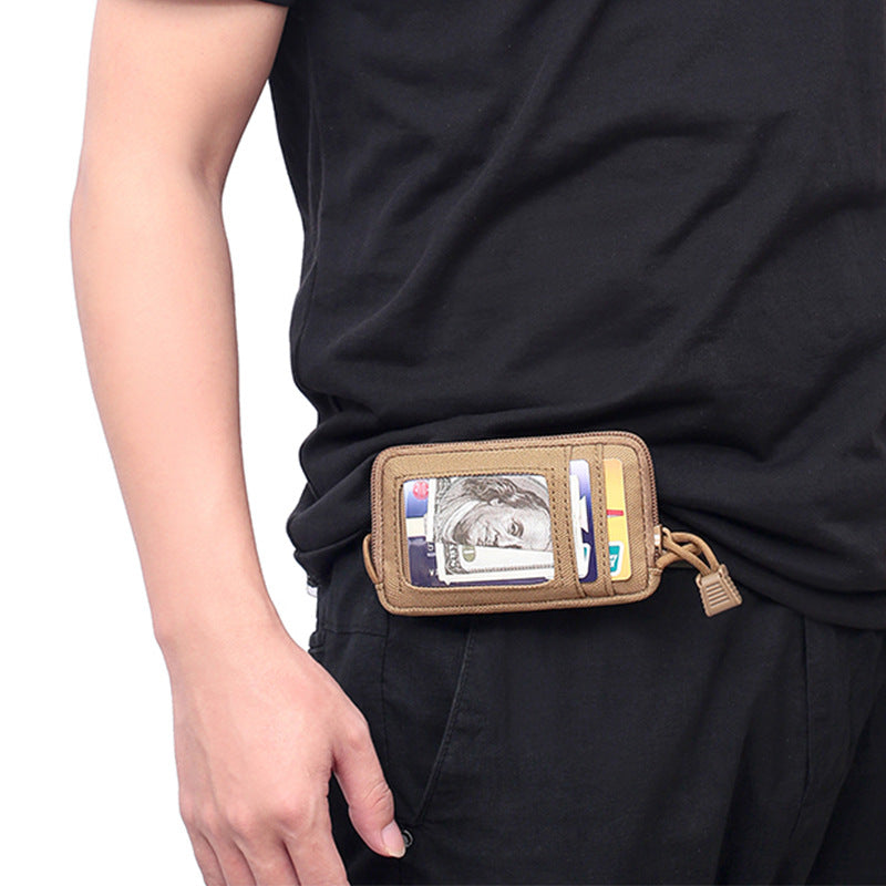 Custom Logo Oxford Fabric ID Card Holder with Transparent Window
