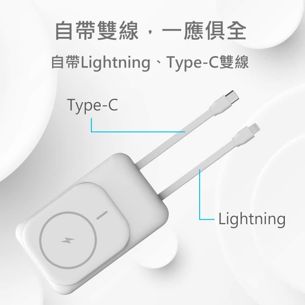 Custom Logo Dual-wire magnetic wireless flash charging power bank | Premium Corporate Gifts and Promotional Gifts