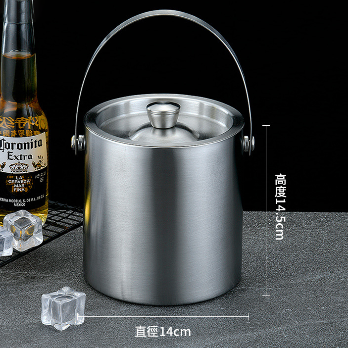 Custom Logo Portable Stainless Steel Ice Bucket 1.6L | Premium Corporate Gifts and Promotional Gifts