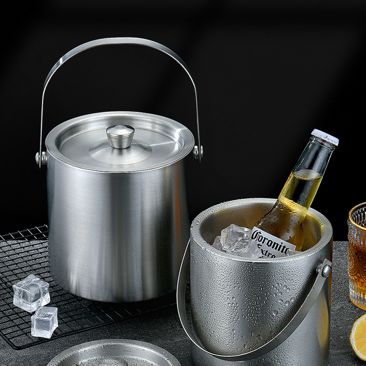 Custom Logo Portable Stainless Steel Ice Bucket 1.6L | Premium Corporate Gifts and Promotional Gifts
