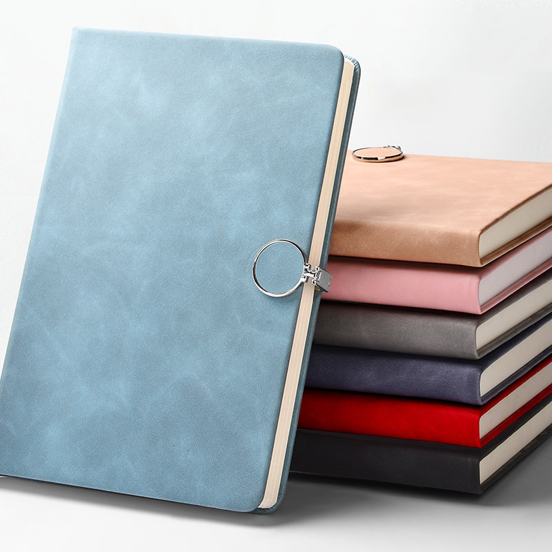 Custom Logo Simple metal round buckle notebook | Premium Corporate Gifts and Promotional Gifts