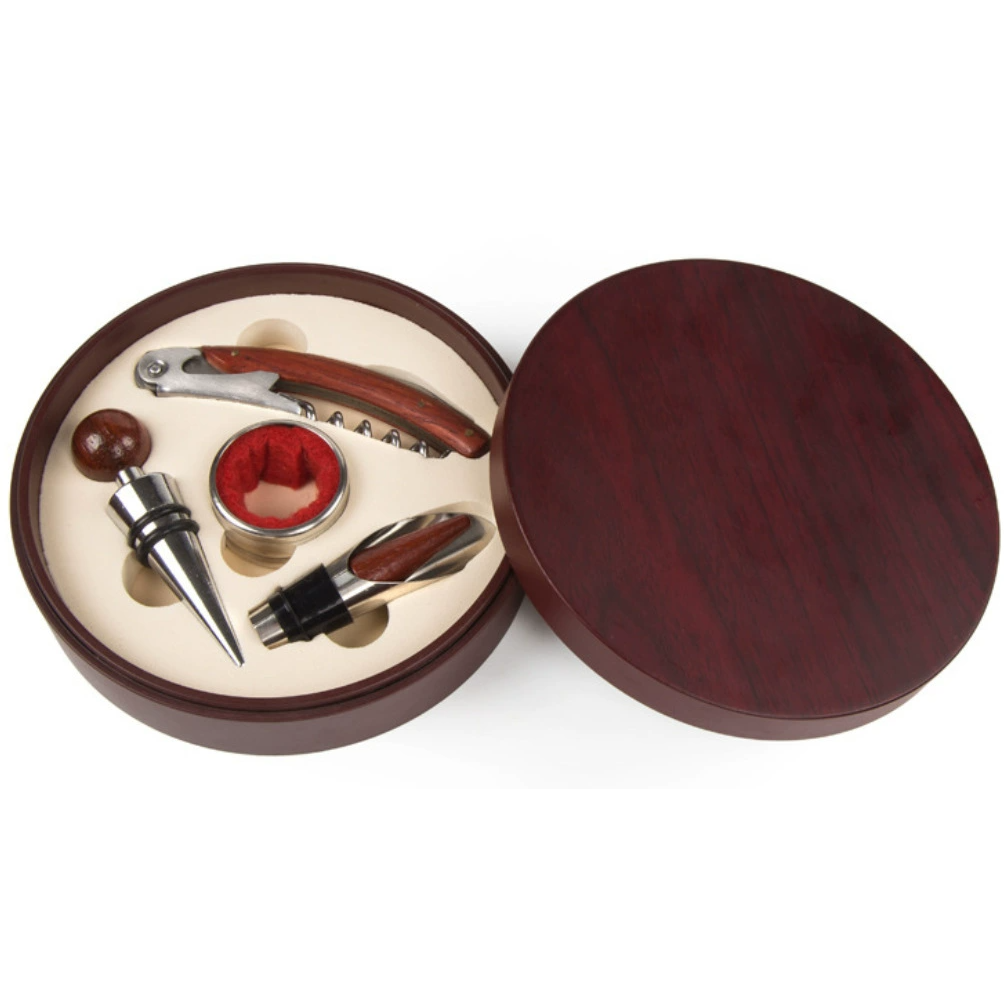 Custom Logo Red Wine Corkscrew Round Box Set | Premium Corporate Gifts and Custom Gifts