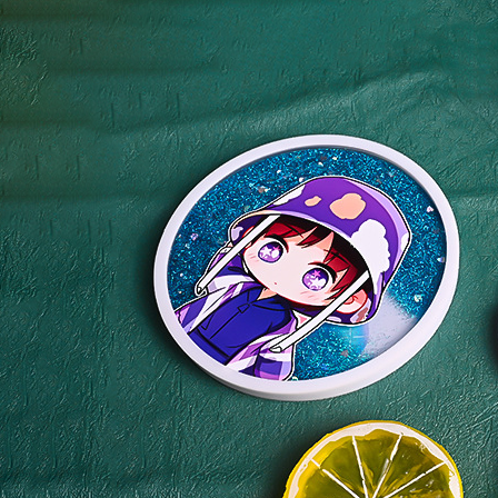 Custom Logo Round Acrylic Quicksand Coaster | Premium Corporate Gifts and Custom Gifts