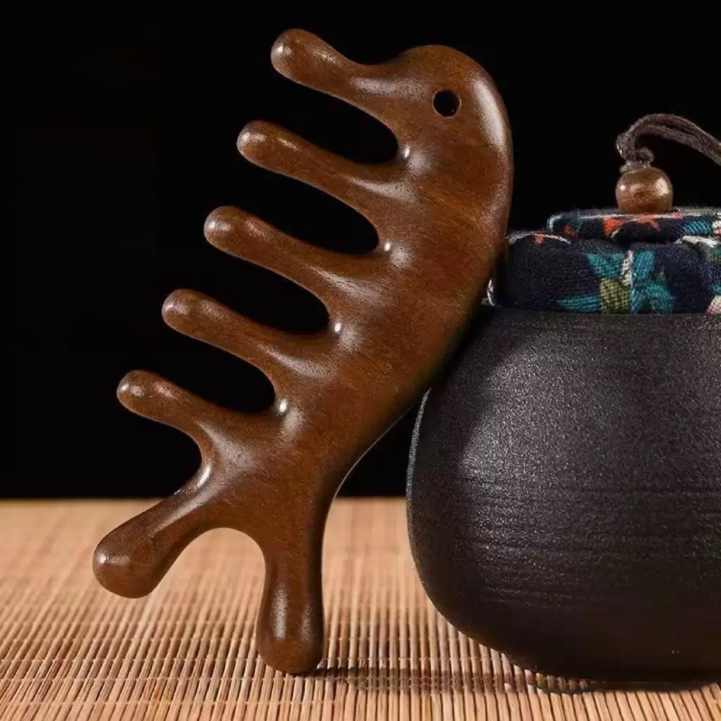 Custom Logo Sandalwood Scalp Massage Comb | Premium Corporate Gifts and Custom Gifts