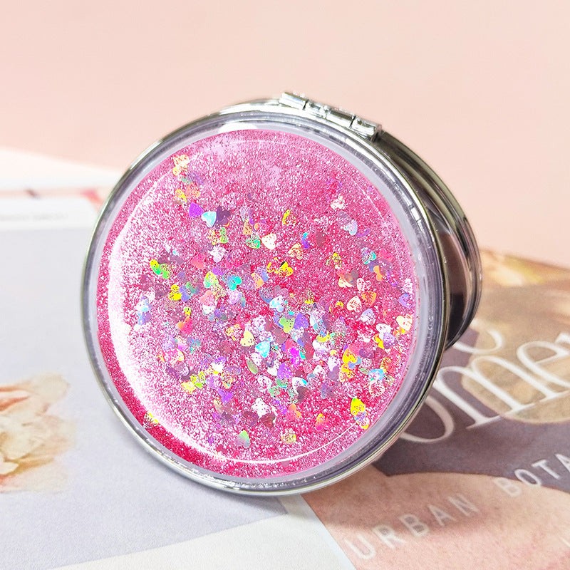 Custom Logo Sequin Quicksand Mirror | Premium Corporate Gifts and Promotional Gifts