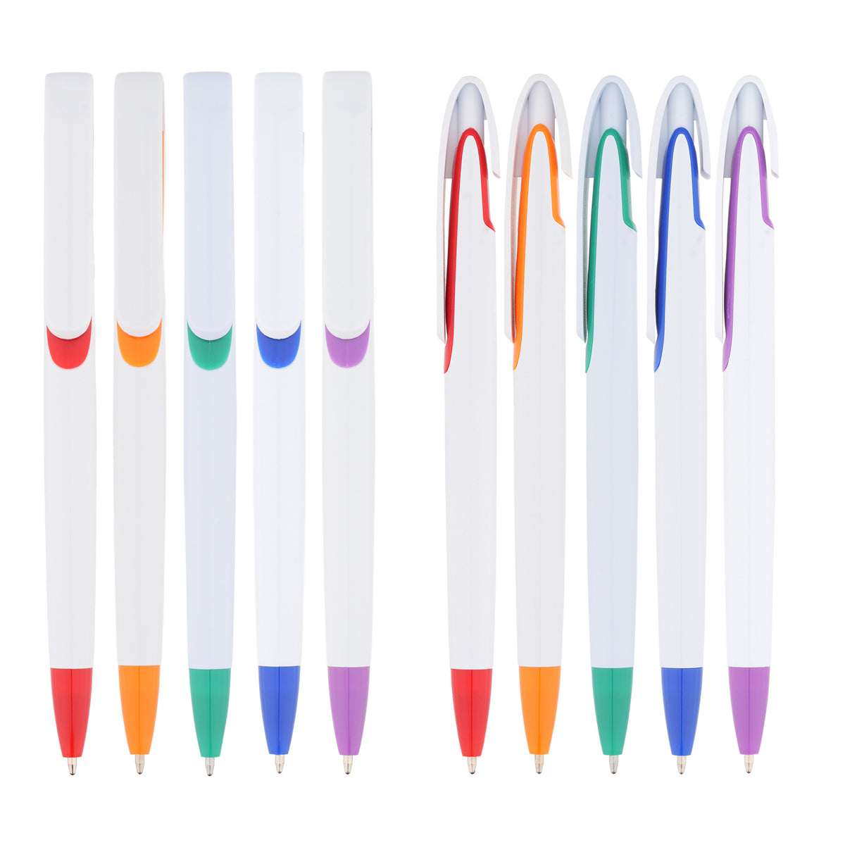 Custom Logo Solid White Barrel Click Ballpoint Pen | Premium Corporate Gifts and Custom Gifts
