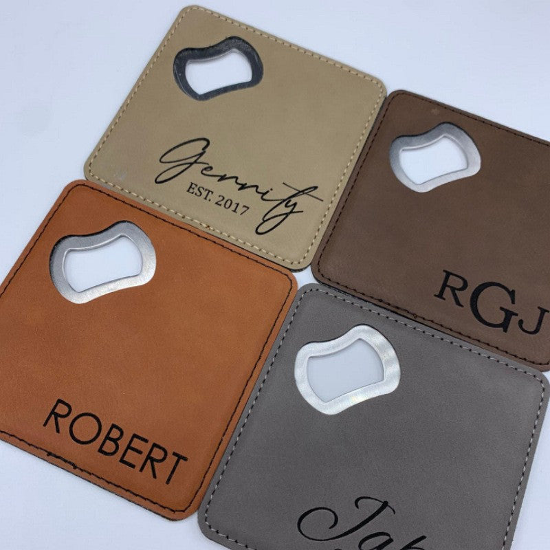 Custom Logo Leather Bottle Opener Coaster | Premium Corporate Gifts and Promotional Gifts