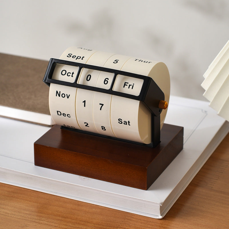Custom Logo Wooden Roller Perpetual Calendar | Premium Corporate Gifts and Promotional Gifts