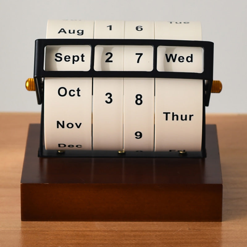 Custom Logo Wooden Roller Perpetual Calendar | Premium Corporate Gifts and Promotional Gifts