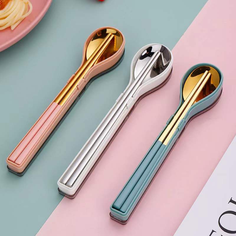 Custom Logo Stainless steel spoon and chopsticks two-piece set | Premium Corporate Gifts and Promotional Gifts