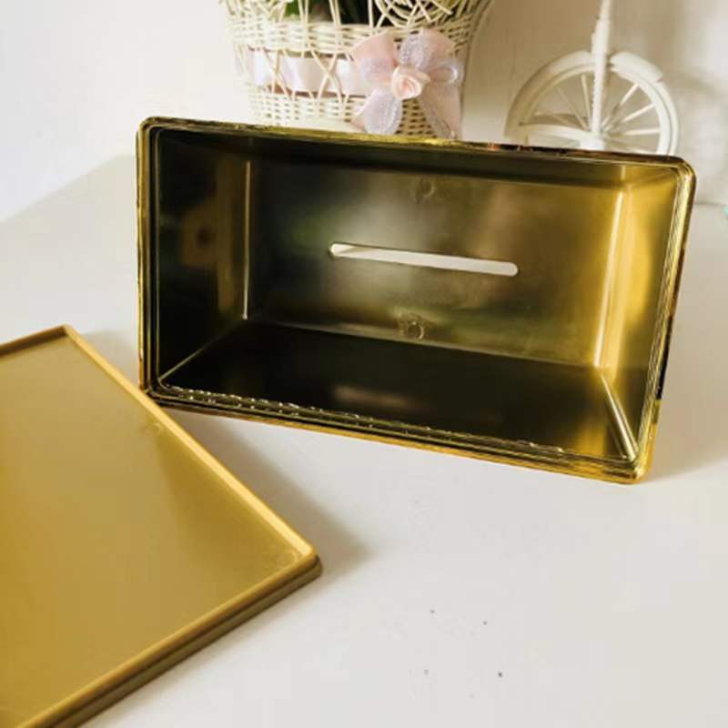 Custom Logo Gold brick-shaped tissue box | Premium Corporate Gifts and Promotional Gifts