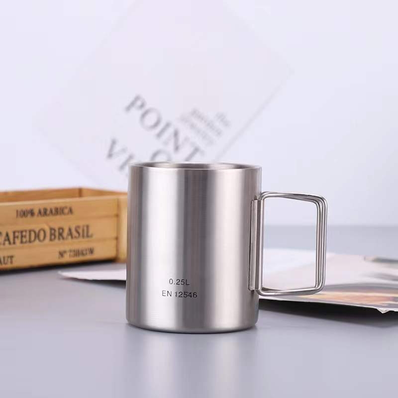 Custom Logo Textured stainless steel camping coffee cup | Premium Corporate Gifts and Promotional Gifts