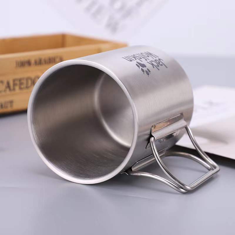 Custom Logo Textured stainless steel camping coffee cup | Premium Corporate Gifts and Promotional Gifts