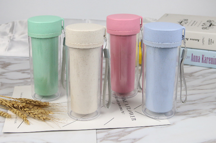 Custom Logo Wheat Double-Layer Advertising Cup | Premium Corporate Gifts and Promotional Gifts