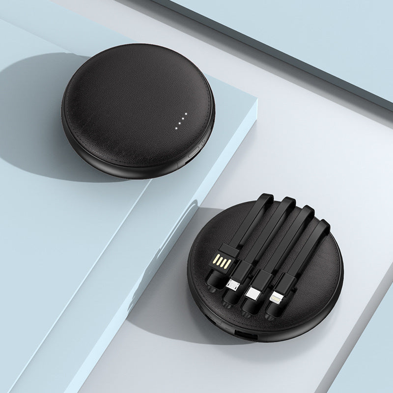 Custom Logo Round power bank with wire | Premium Corporate Gifts and Custom Gifts