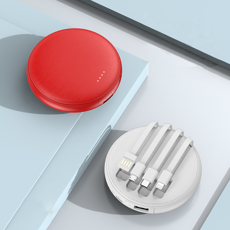 Custom Logo Round power bank with wire | Premium Corporate Gifts and Custom Gifts