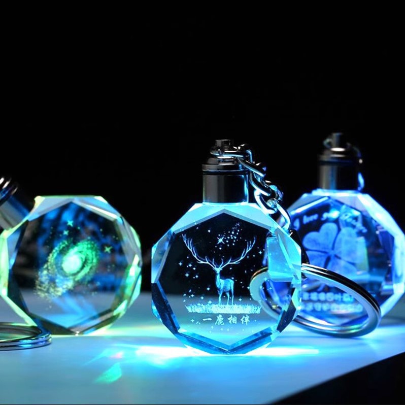 Custom Logo Luminous Crystal Keychain | Premium Corporate Gifts and Promotional Gifts